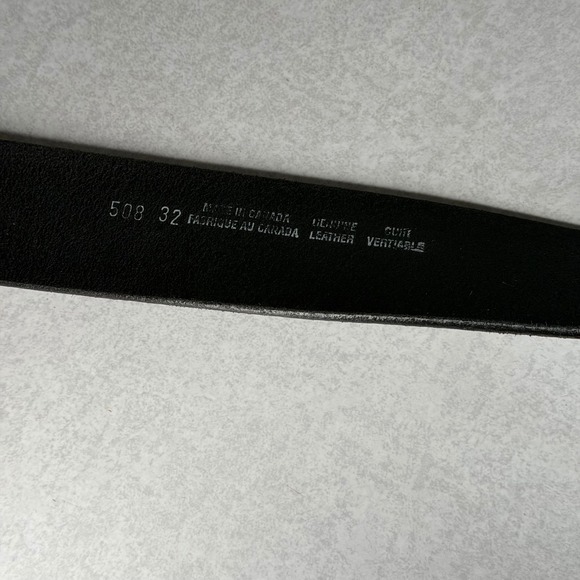 Vintage Black Leather Belt VW Bus Hippie Buckle Sz‎ 32 Funky Unique - Picture 6 of 6